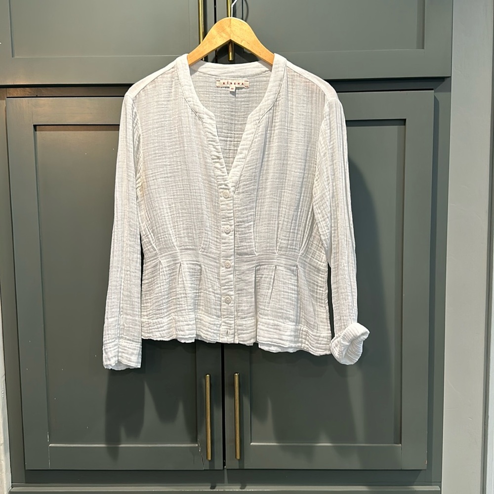 Xirena cotton peplum blouse size XS
